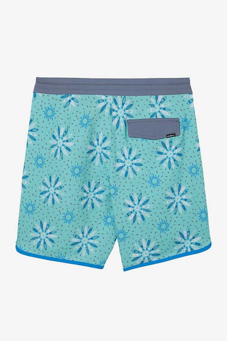 Herren O'Neill Bademode | Cruzer Scallop 18" Boardshorts Fur Herren Aqua Wash