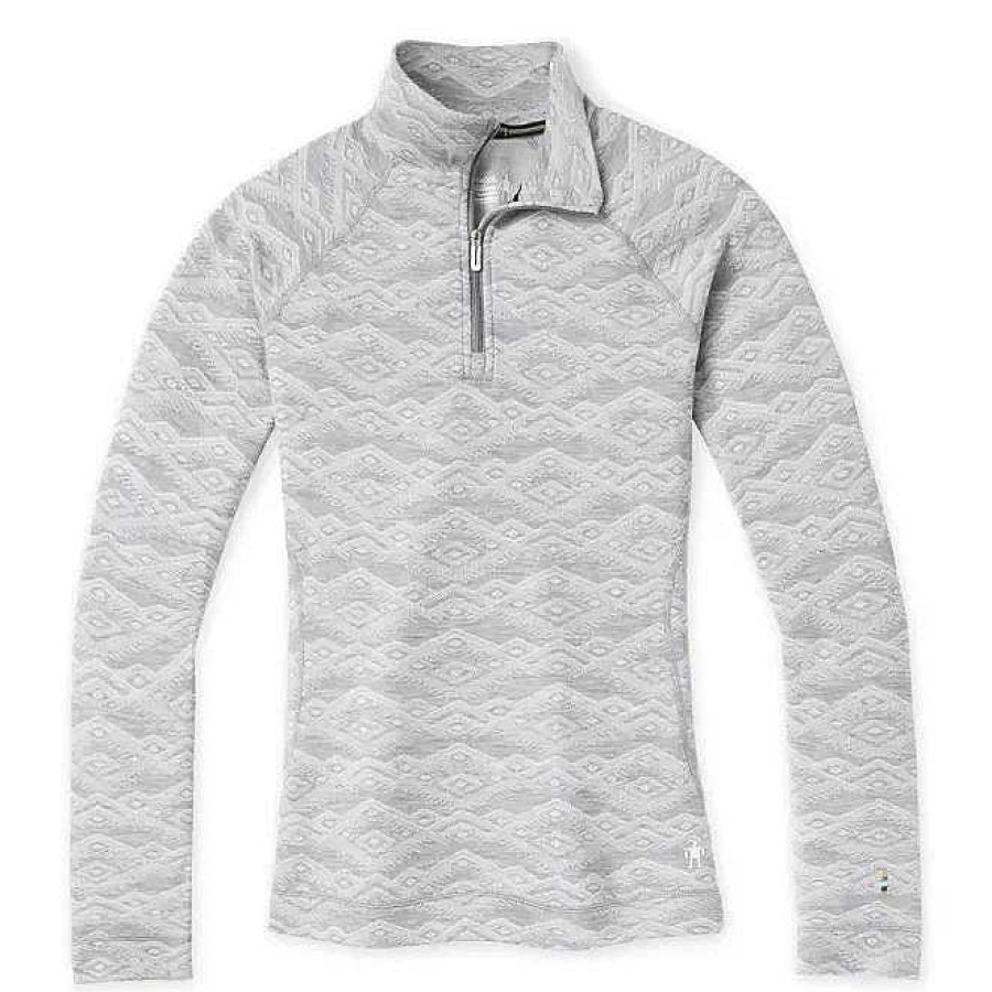 Damen Smartwool Baselayer Und Unterwasche | Merino 250 Baselayer-Muster Mit 1/4-Reisverschluss Fur Damen Hellgraues Berg-Fairisle