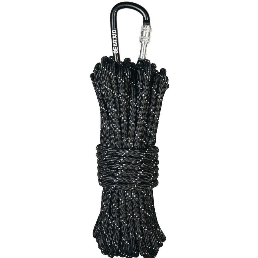 Gang Gear Aid | 1100 Paracord 50 Fus Versorgungsleitung Schwarz Reflektierend