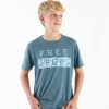 Kinder Free Fly Apparel Oberteile | Wave Camo T-Shirt Fur Jugendliche Heideschieferblau