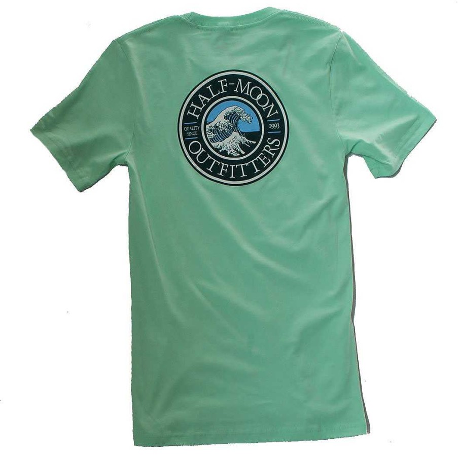 Half-Moon-Kollektion Half-Moon Outfitters Halbmondbekleidung | Kurzarm-T-Shirt Mit Wave-Logo